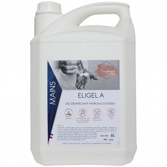 Eligel A est un gel hydroalcoolique 5L