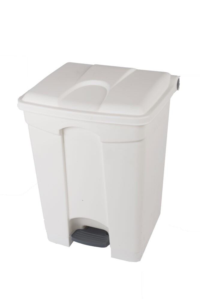 Poubelle à pédale 70L couvercle  blanc