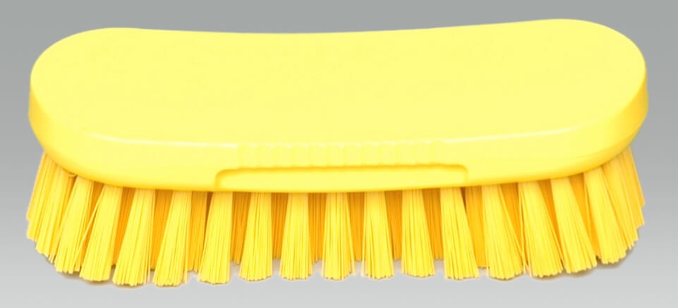 Brosse polyester PBT mi-dur 19 cm JAUNE