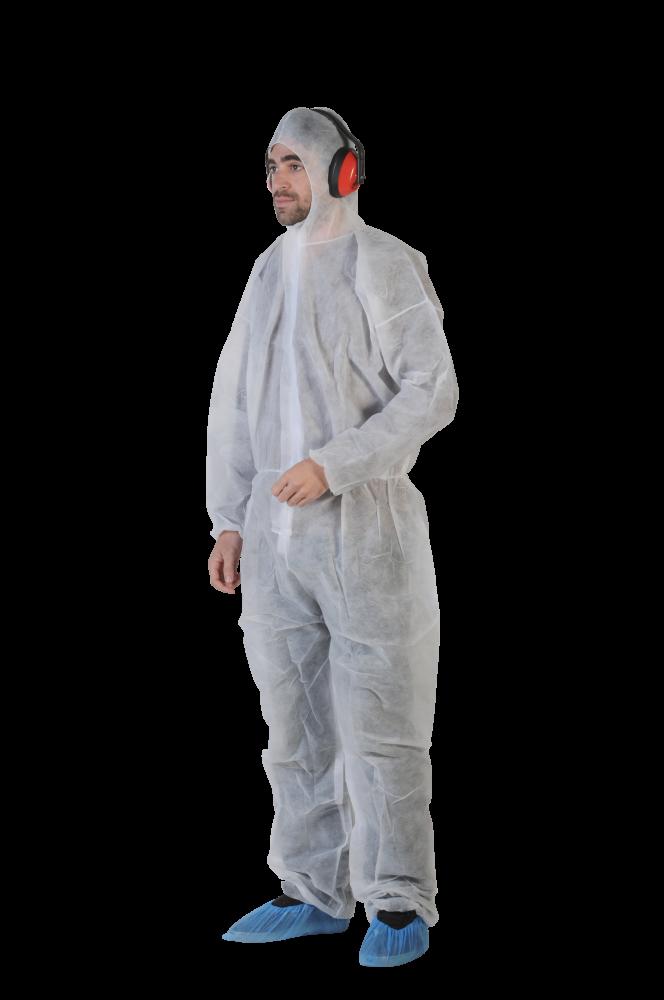 Combinaison PP blanche à capuche T.5 - Carton de 25