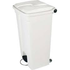 Lot de 3 CONTAINER 90L blanc couvercle blanc